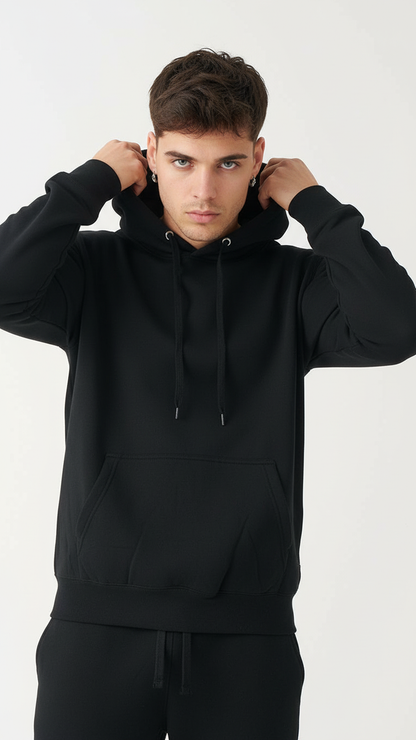 Black Heavy Blend Fleece Hooded Sweatshirt