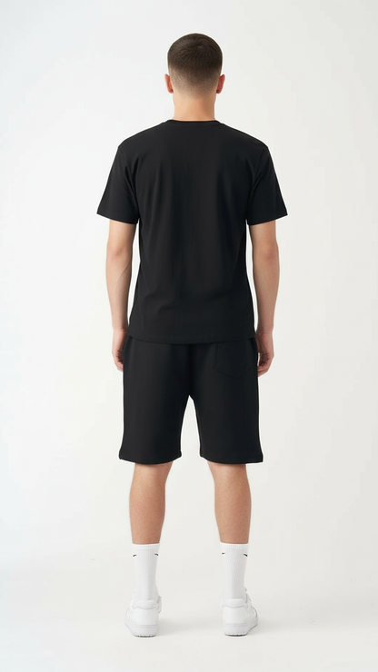 Black T-Shirt And Short Set