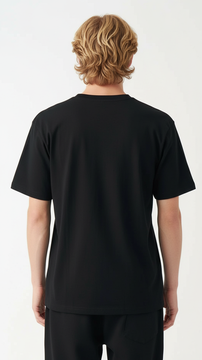 Black Combed Cotton T-Shirt