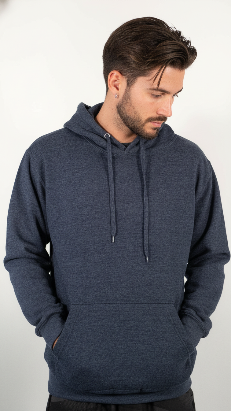 Black Heavy Blend Fleece Hooded Sweatshirt