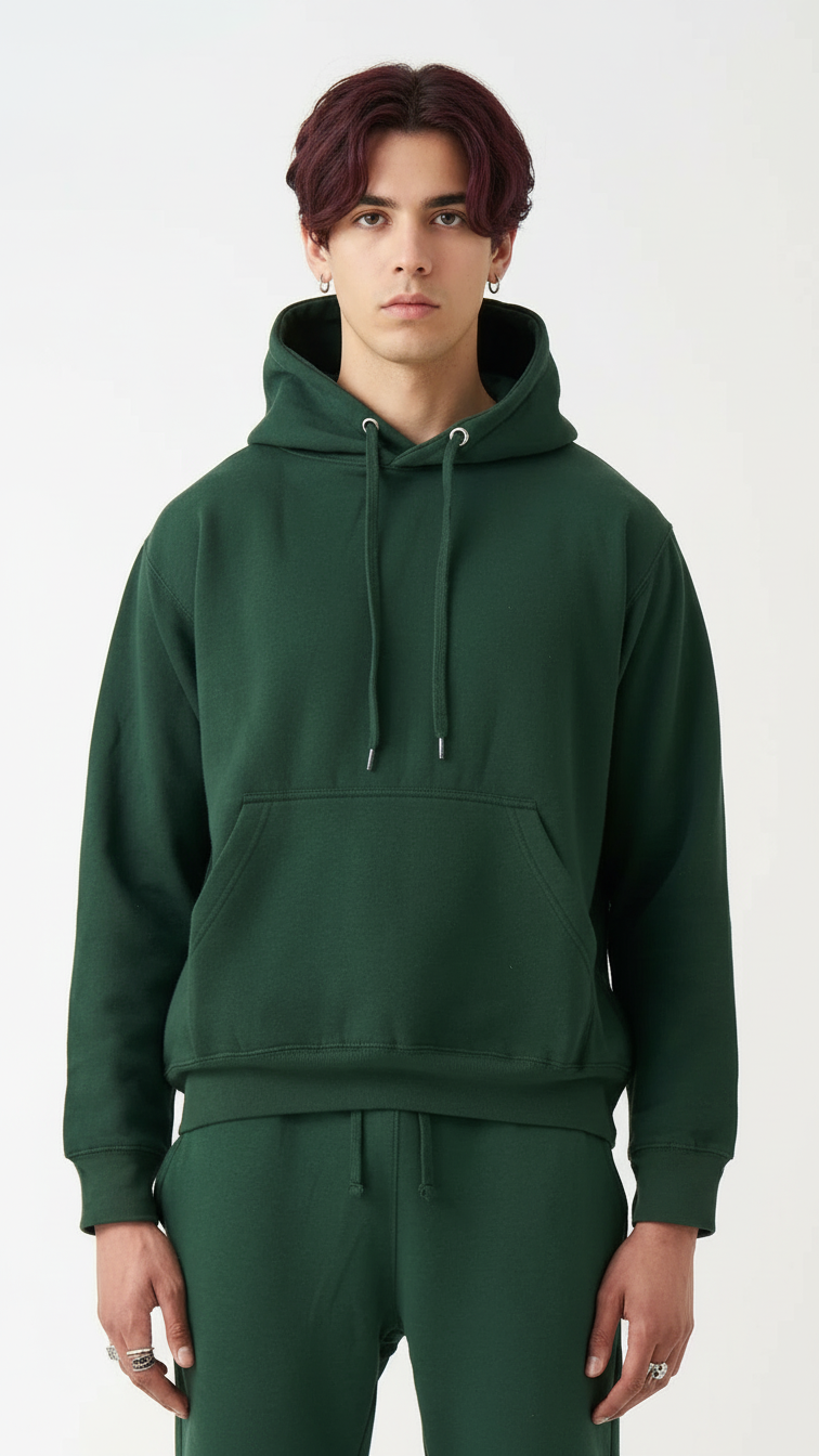 Black Heavy Blend Fleece Hooded Sweatshirt