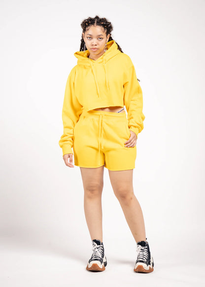 Crop Top Fleece Short Set